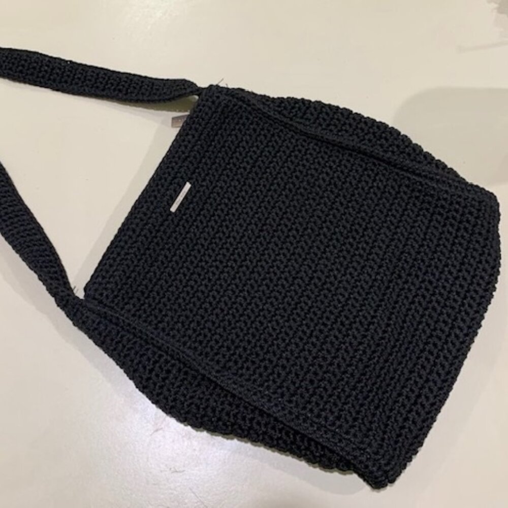 The Sak Original Black Crochet Shoulder Bag Purse Handbag Tote Bag Boho Classic